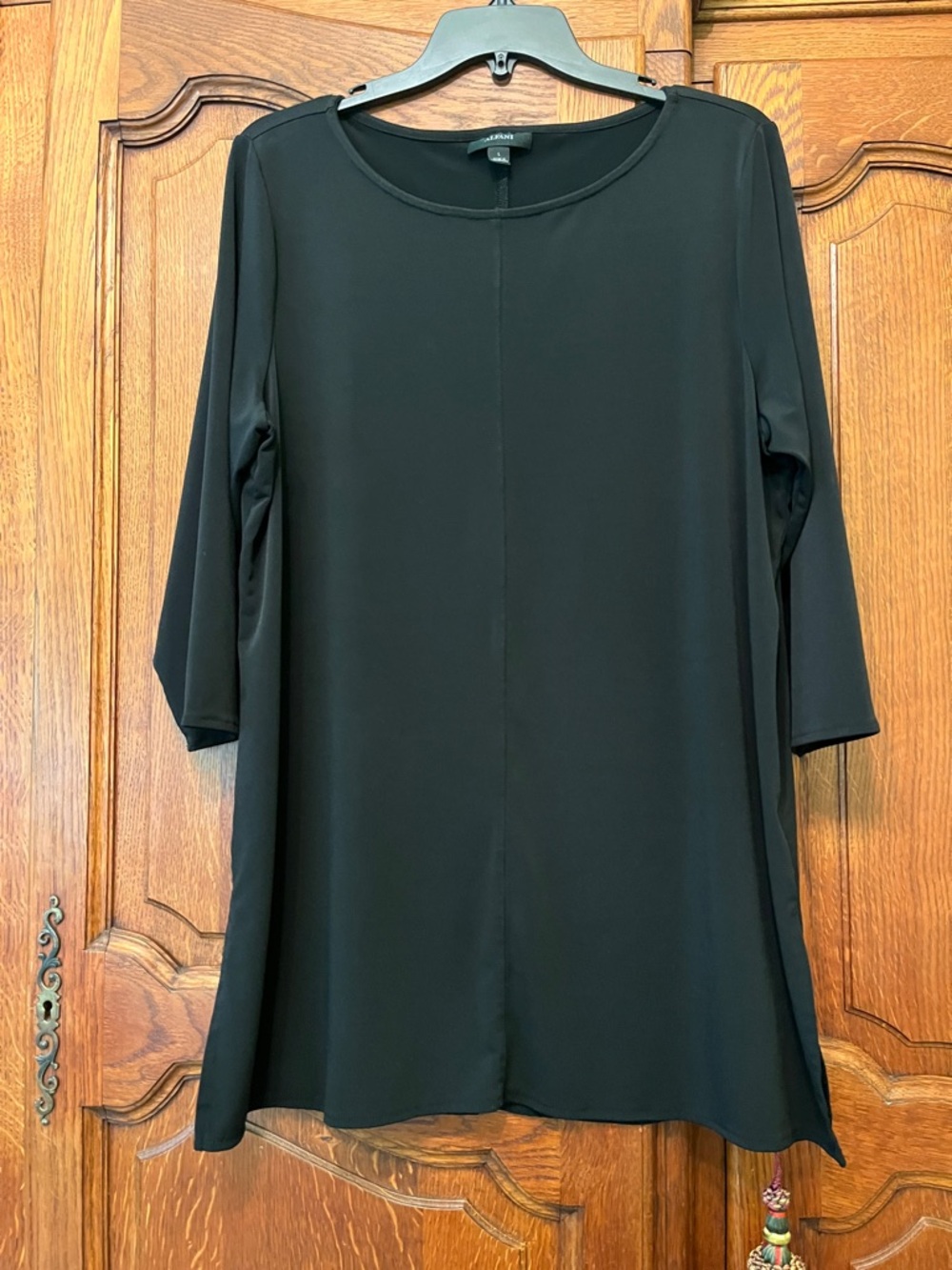 Alfani Black 3/4 Sleeve A-Line Tunic